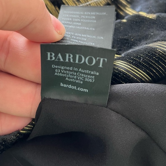 Bardot Ariela Metallic Mini Dress in Lurex Leo - Picture 6 of 11